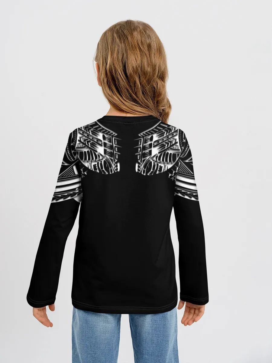 Детский лонгслив / Узор в стиле маори / полинезия