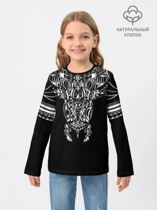 Детский лонгслив / Узор в стиле маори / полинезия