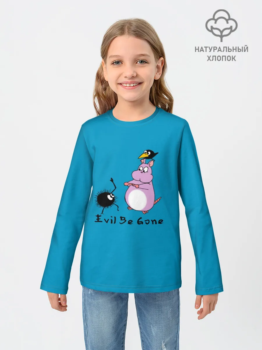 Детский лонгслив / Хомяк Бо ругается с духами сажи