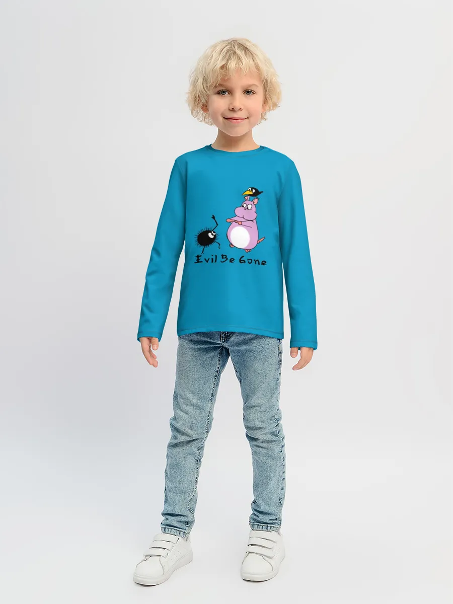 Детский лонгслив / Хомяк Бо ругается с духами сажи