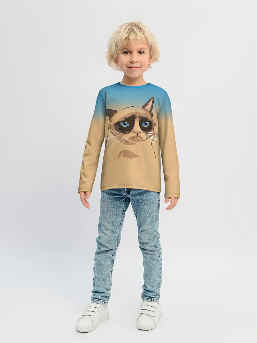 Детский лонгслив / Grumpy cat ART