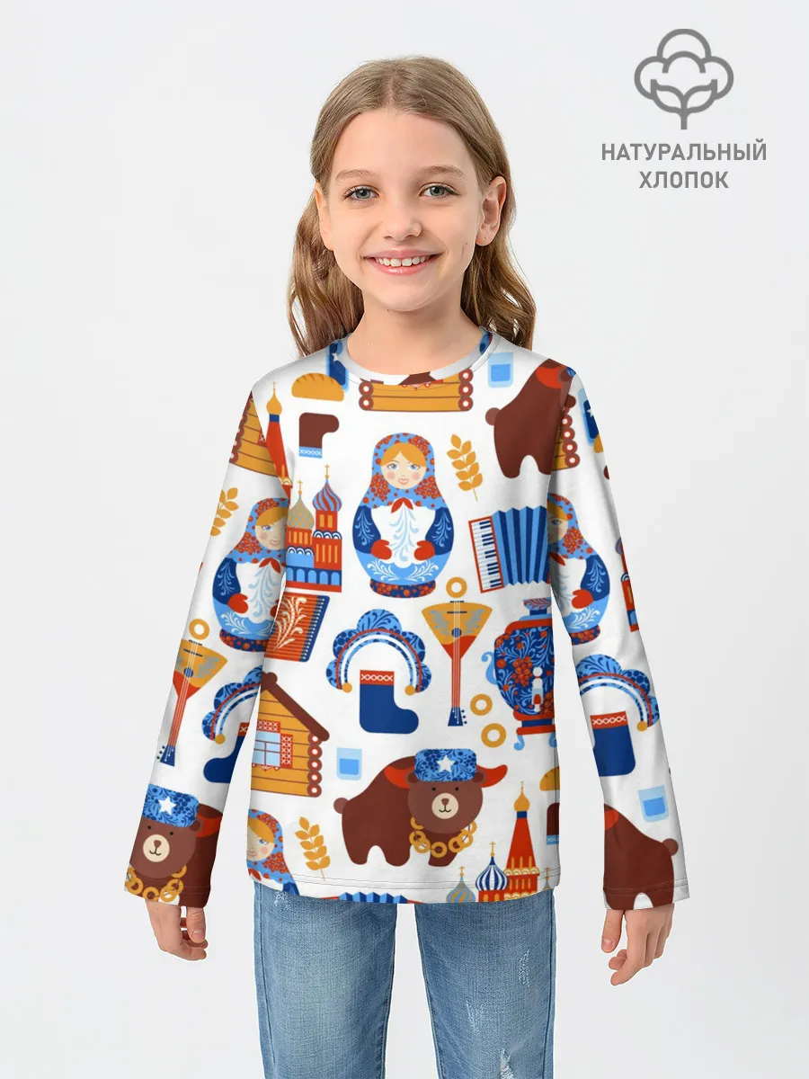 Детский лонгслив / Традиционный поп арт