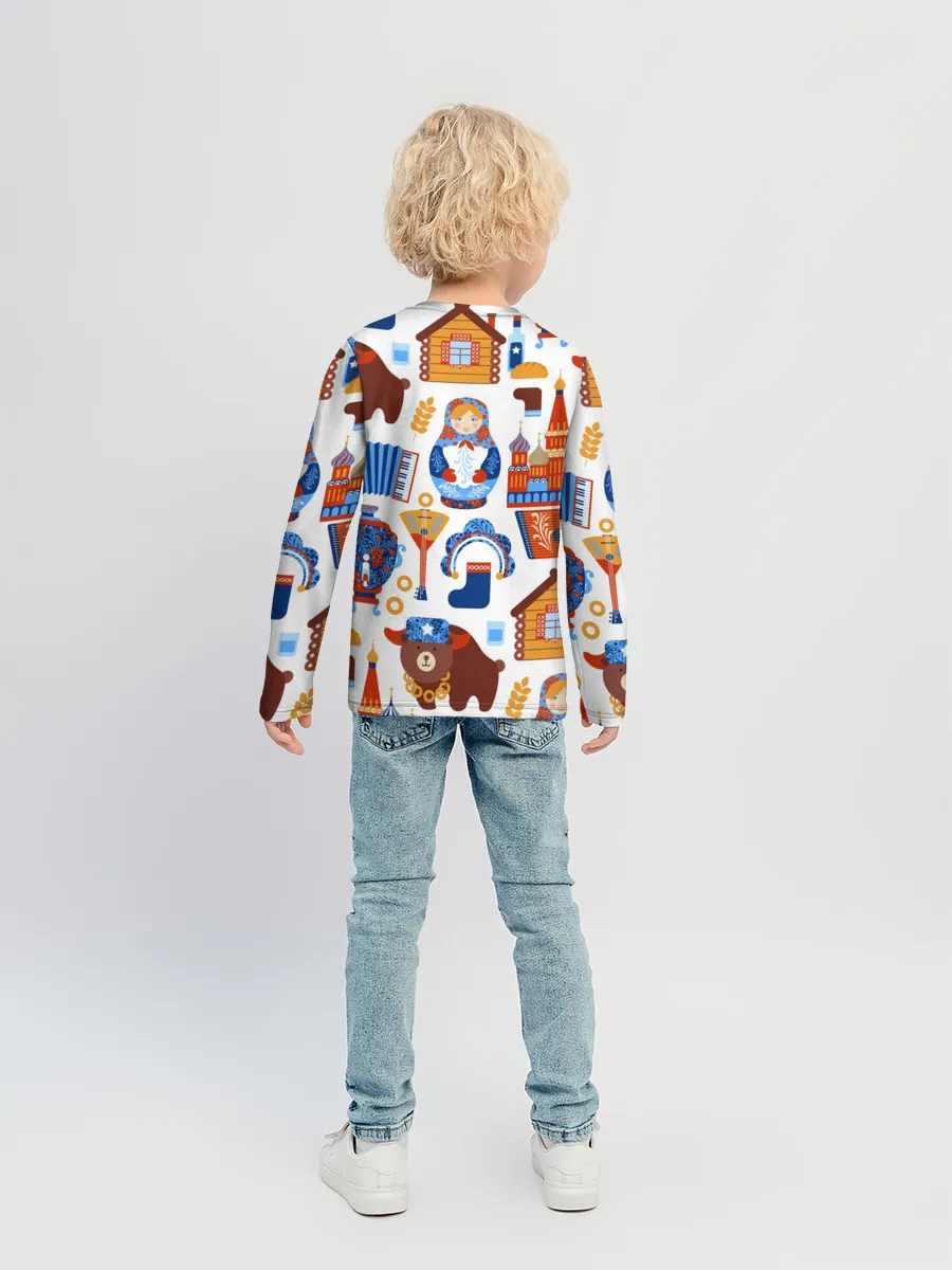 Детский лонгслив / Традиционный поп арт