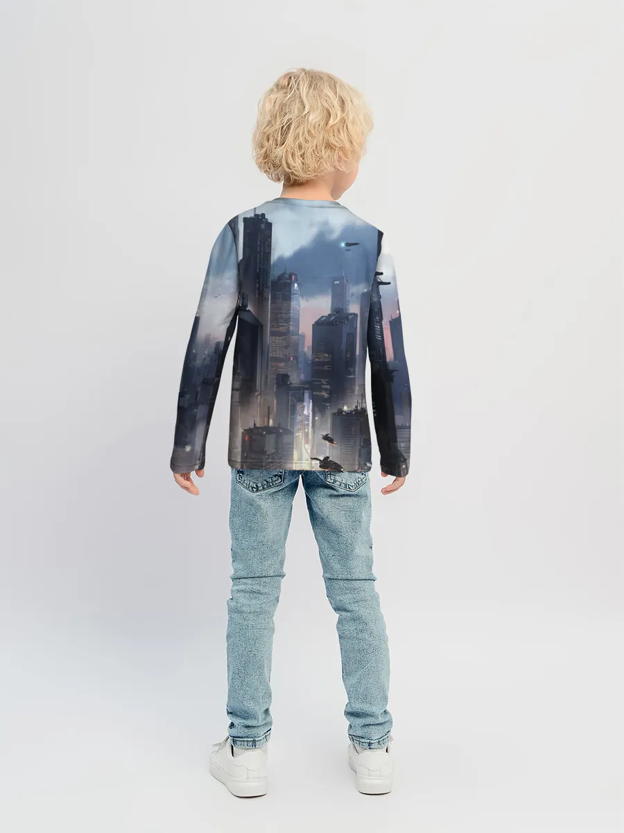 Детский лонгслив / Cyberpunk 2077 city