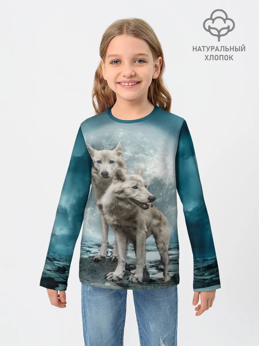 Детский лонгслив / Волки