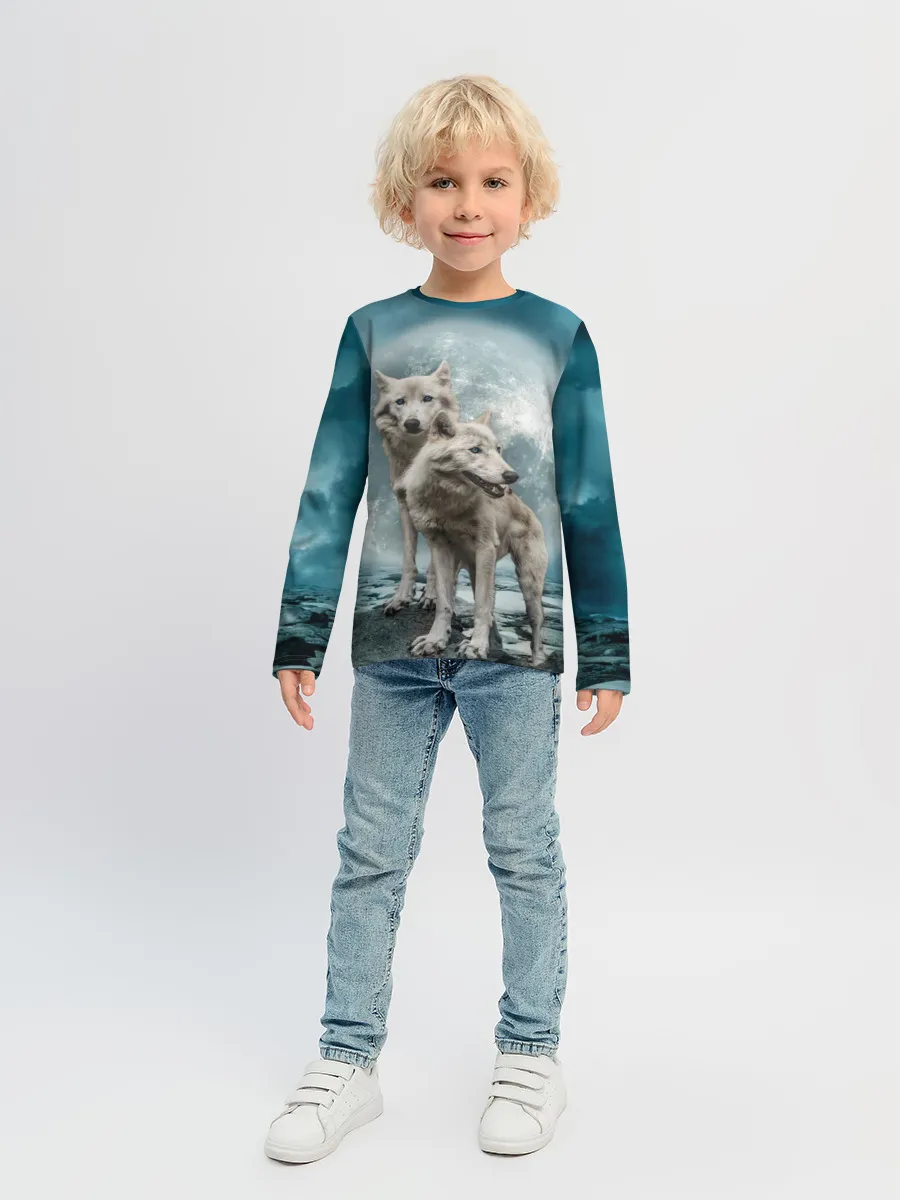 Детский лонгслив / Волки
