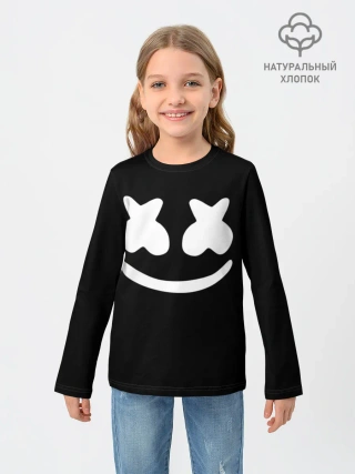 Детский лонгслив / Marshmello black