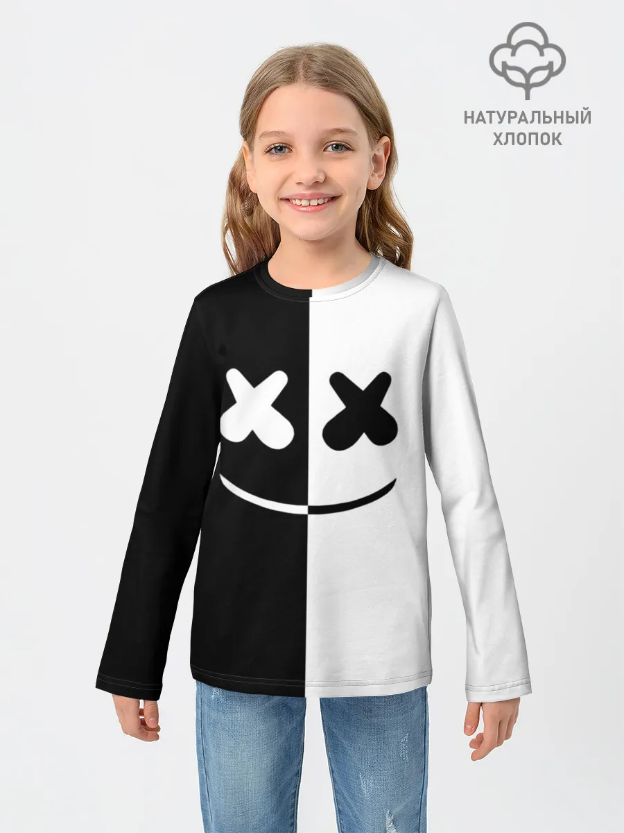 Детский лонгслив / MARSHMELLO BLACK & WHITE