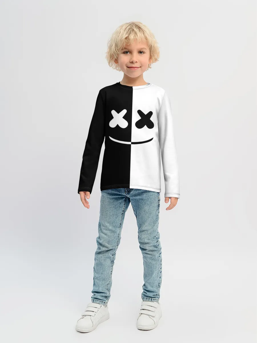 Детский лонгслив / MARSHMELLO BLACK & WHITE