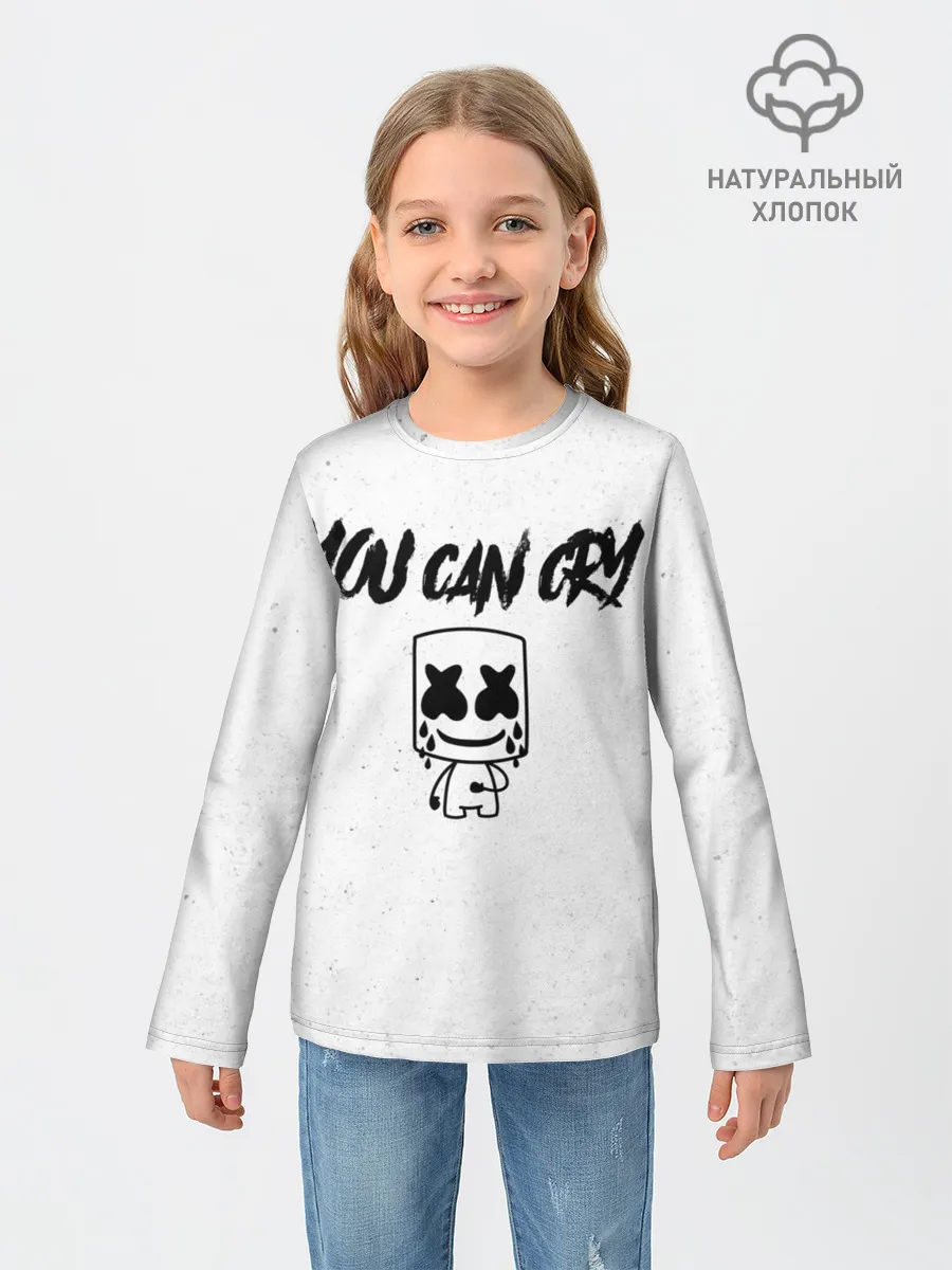 Детский лонгслив / Marshmello. You can cry