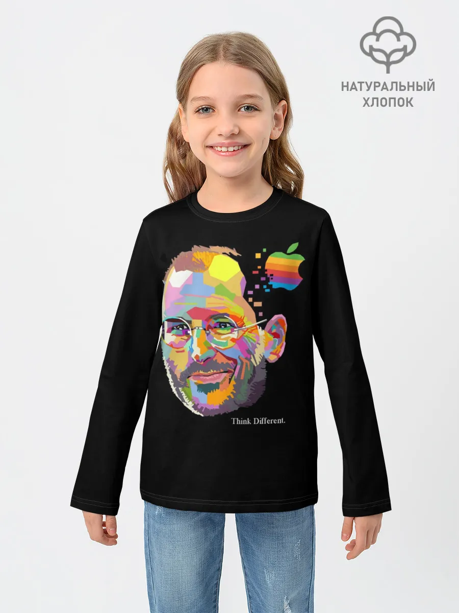 Детский лонгслив / Стив Джобс / Think Different