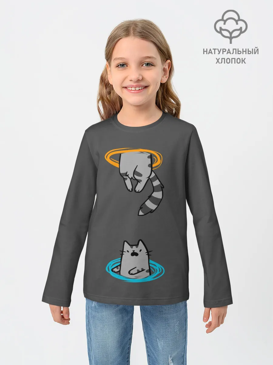 Детский лонгслив / Кот в Портале