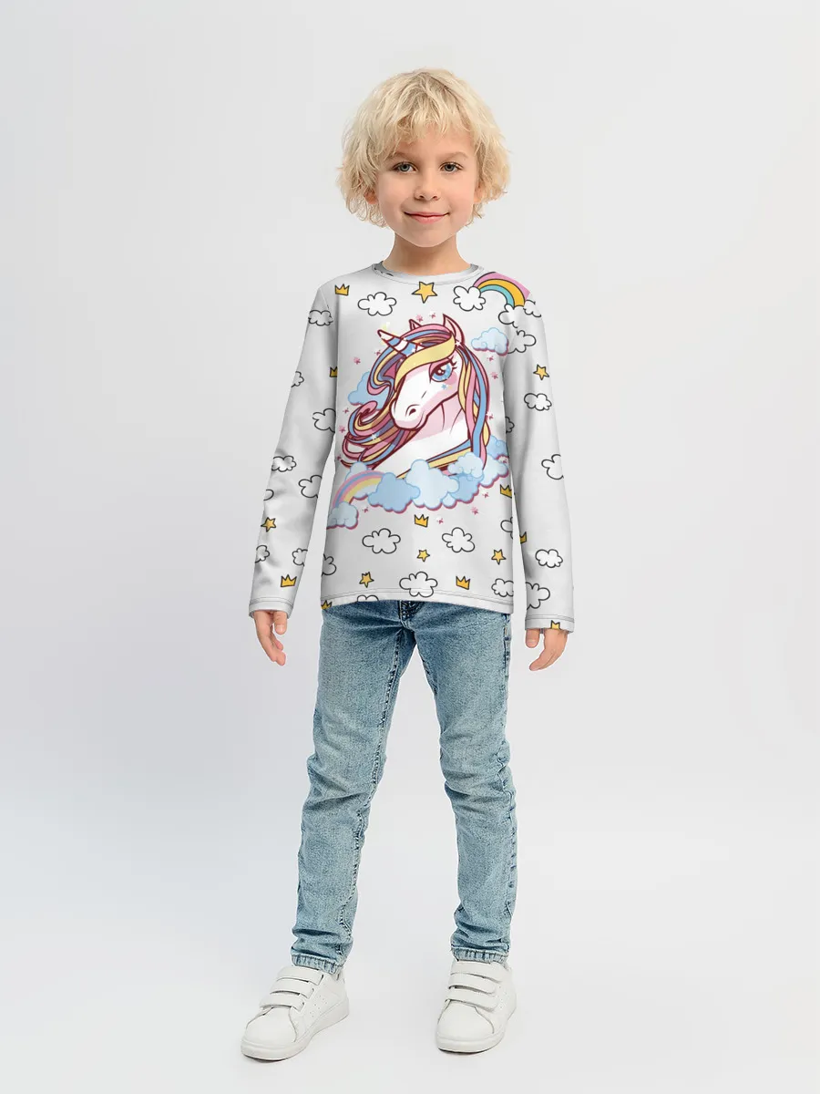 Детский лонгслив / Единорог