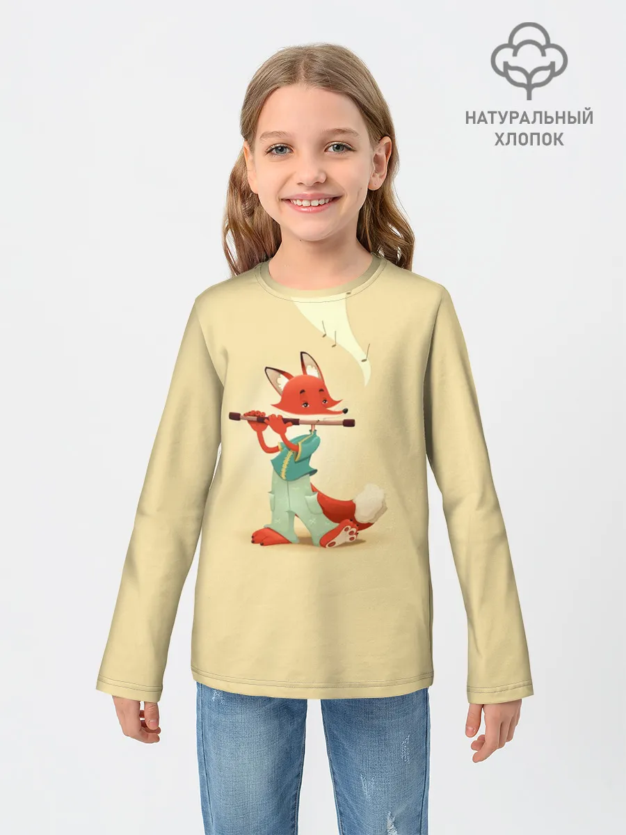 Детский лонгслив / Лисичка с флейтой