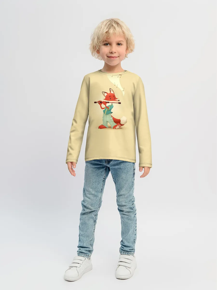 Детский лонгслив / Лисичка с флейтой
