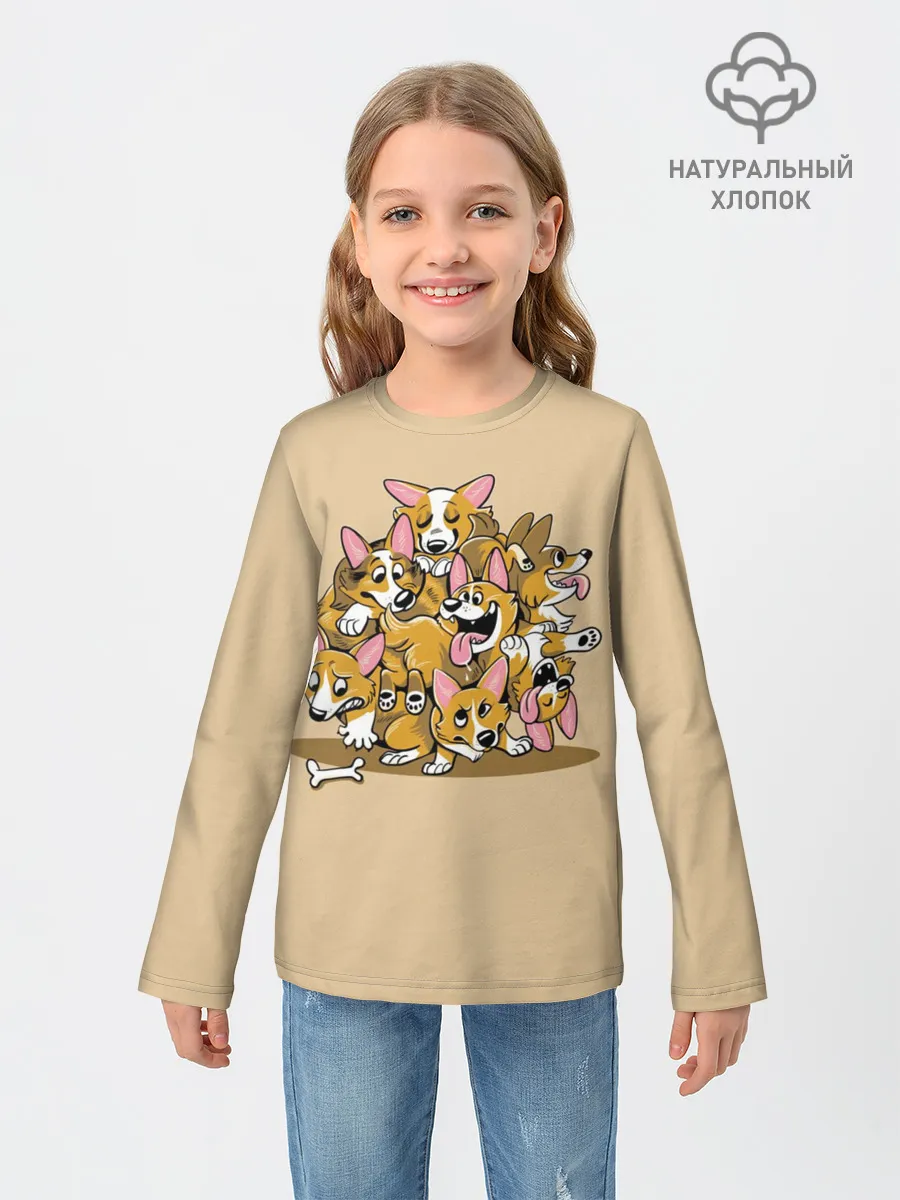 Детский лонгслив / Корги