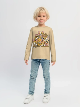 Детский лонгслив / Корги