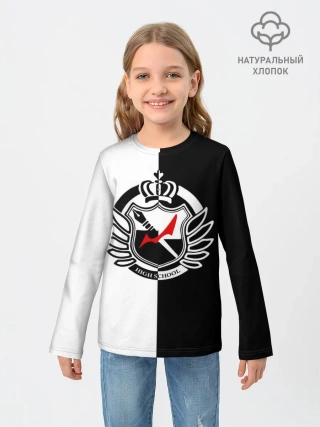 Детский лонгслив / MONOKUMA SCHOOL с фоном
