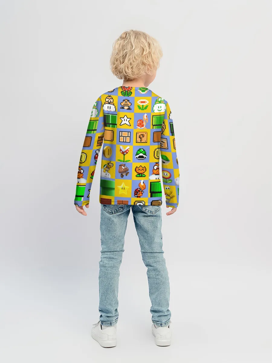 Детский лонгслив / Super Mario Pop art