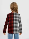 Детский лонгслив / Красно белая рубашка в клетку