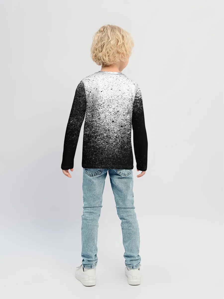 Детский лонгслив / БРЫЗГИ КРАСОК ЧЁРНЫЙ