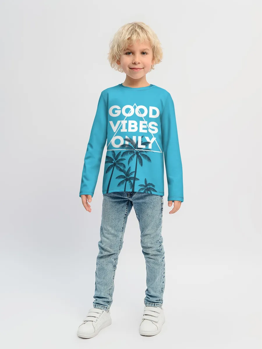 Детский лонгслив / Good vibes only