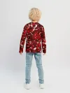 Детский лонгслив / Краснобелый камуфляж с кабаном