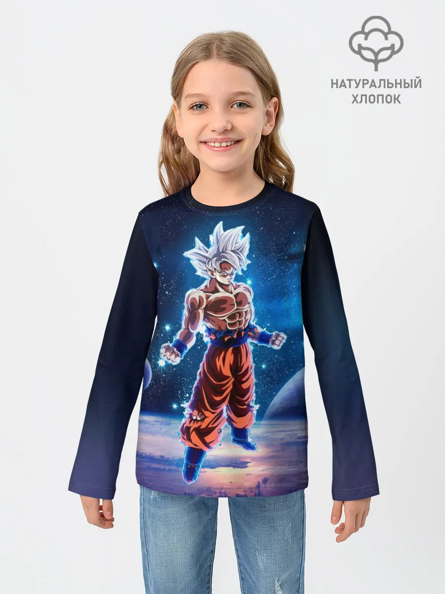 Детский лонгслив / Goku on a planet