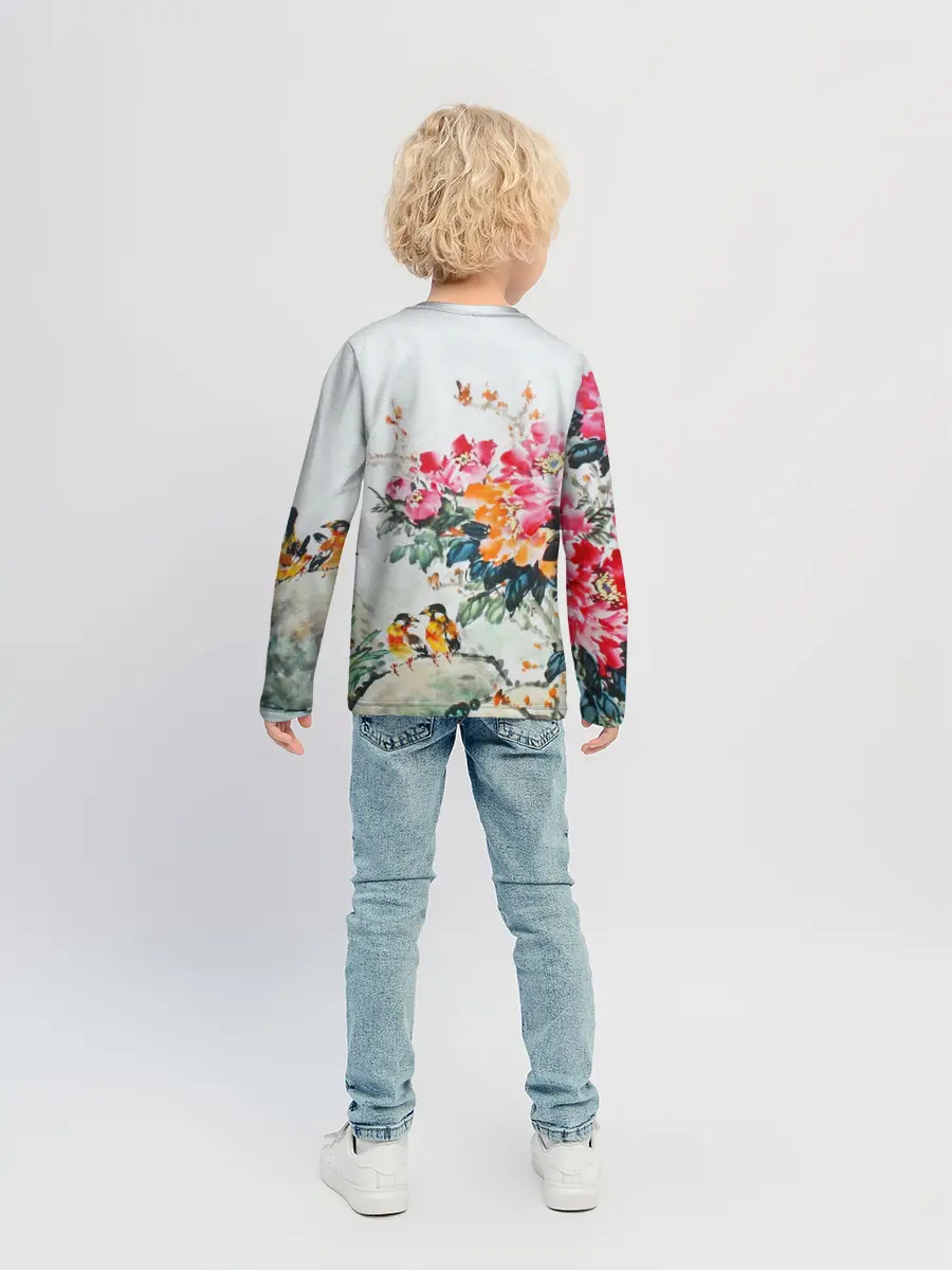 Детский лонгслив / Японские цветы