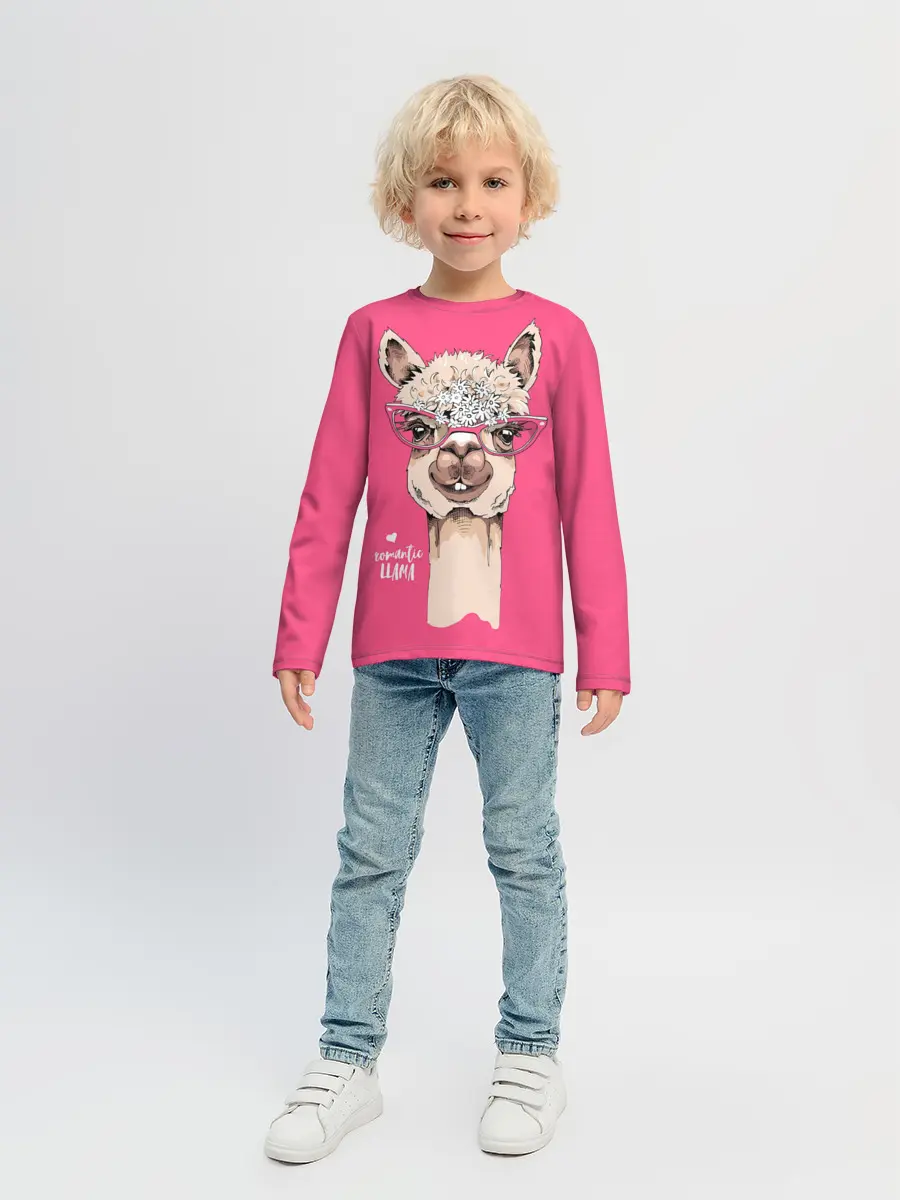 Детский лонгслив / Romantic llama