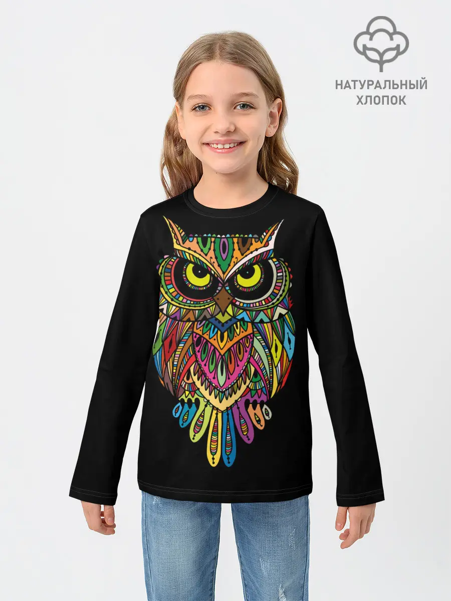 Детский лонгслив / Сова