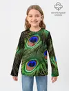Детский лонгслив / Перья павлина #1