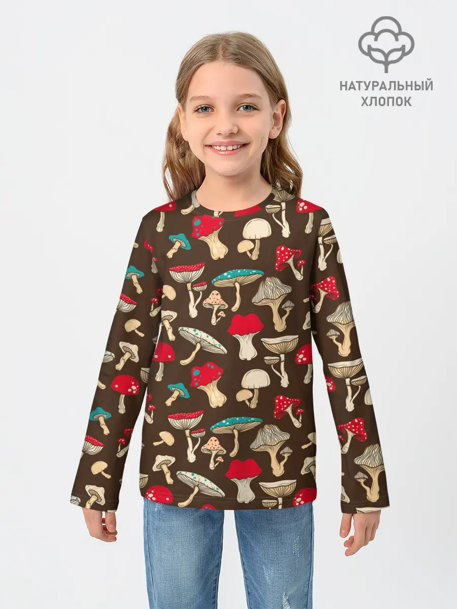 Детский лонгслив / Грибы