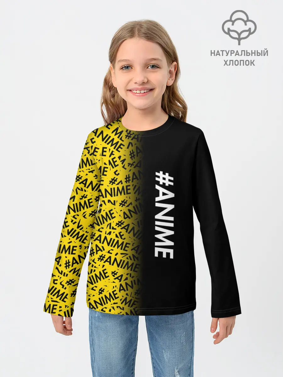 Детский лонгслив / ANIME pattern text