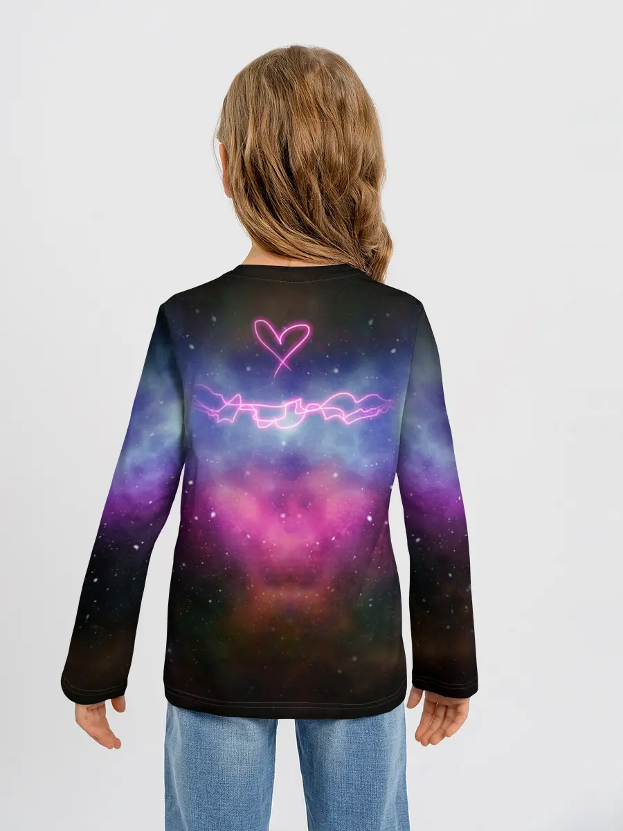 Детский лонгслив / Кот на пицце