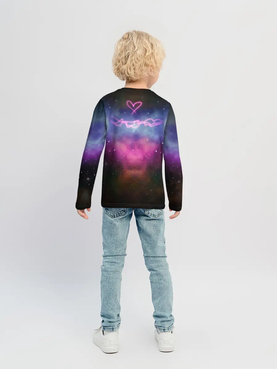 Детский лонгслив / Кот на пицце