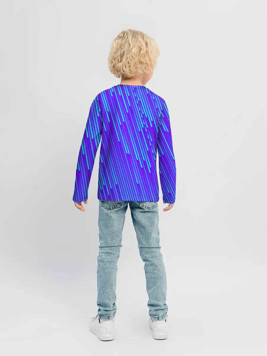 Детский лонгслив / Неоновые Линии