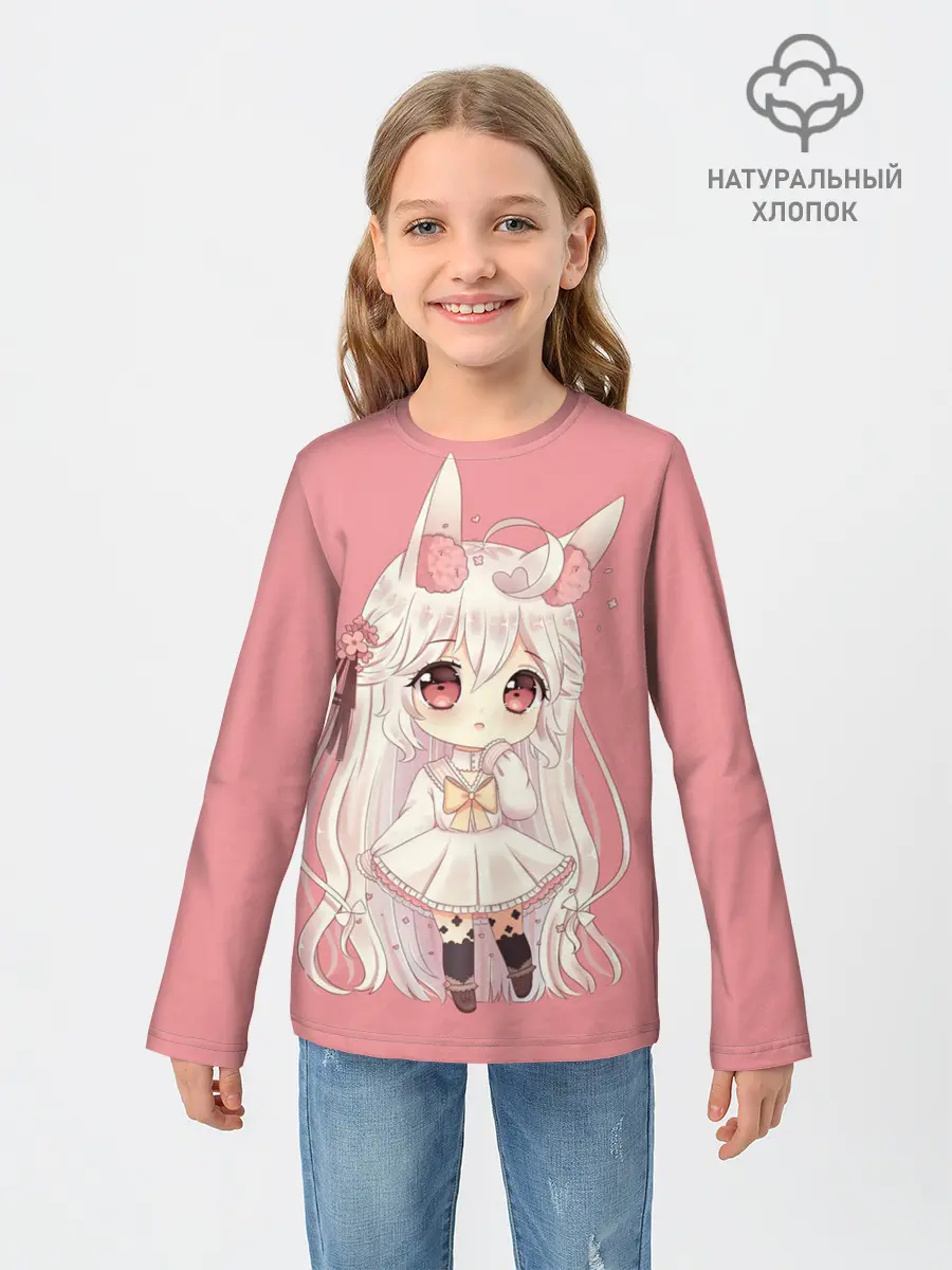 Детский лонгслив / Неко тян