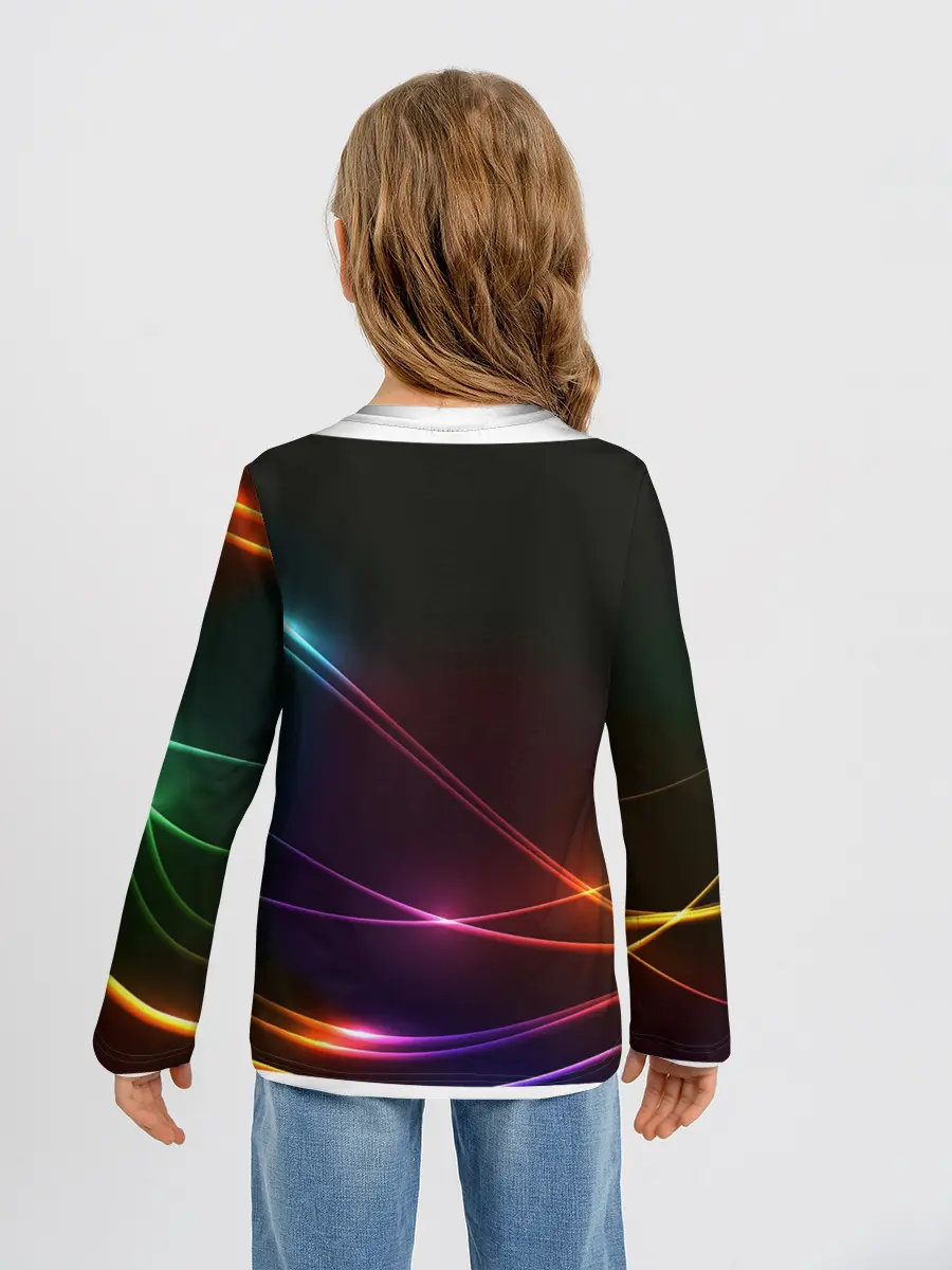 Детский лонгслив / Неоновые Линии