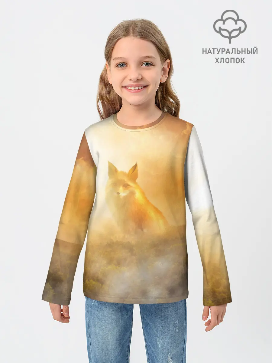 Детский лонгслив / Лисичка в тумане