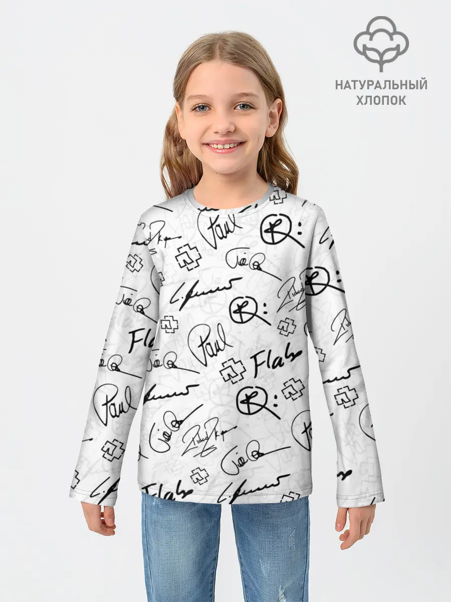 Детский лонгслив / RAMMSTEIN АВТОГРАФЫ