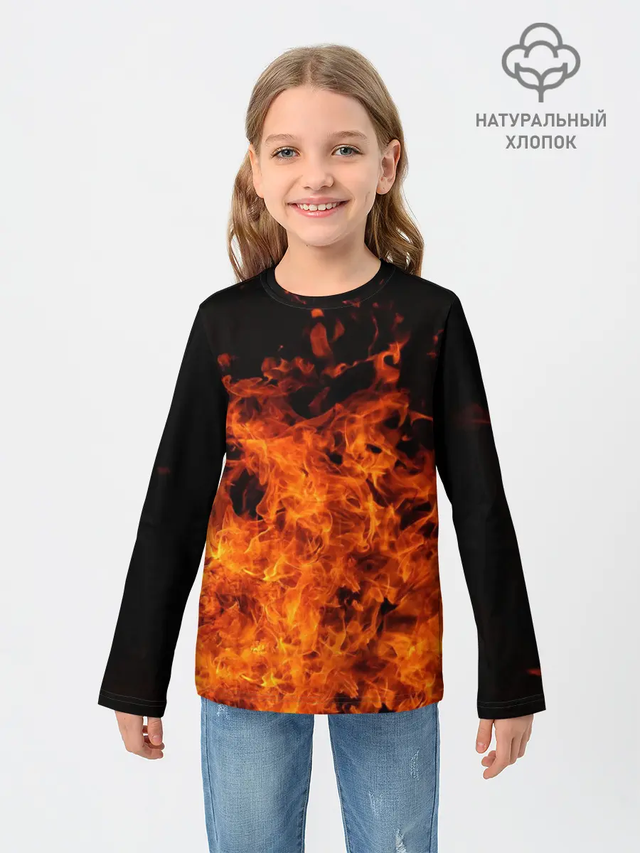Детский лонгслив / Огонь