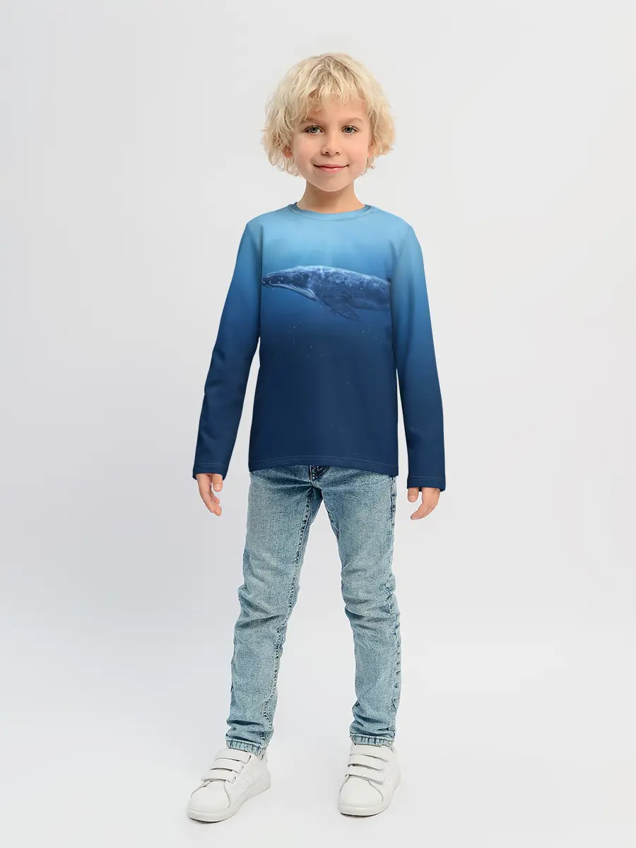 Детский лонгслив / Кит