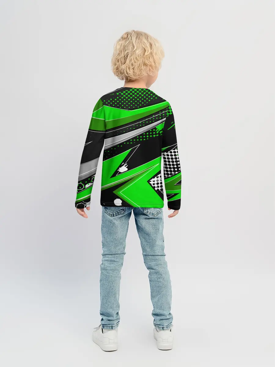 Детский лонгслив / Зеленая краска