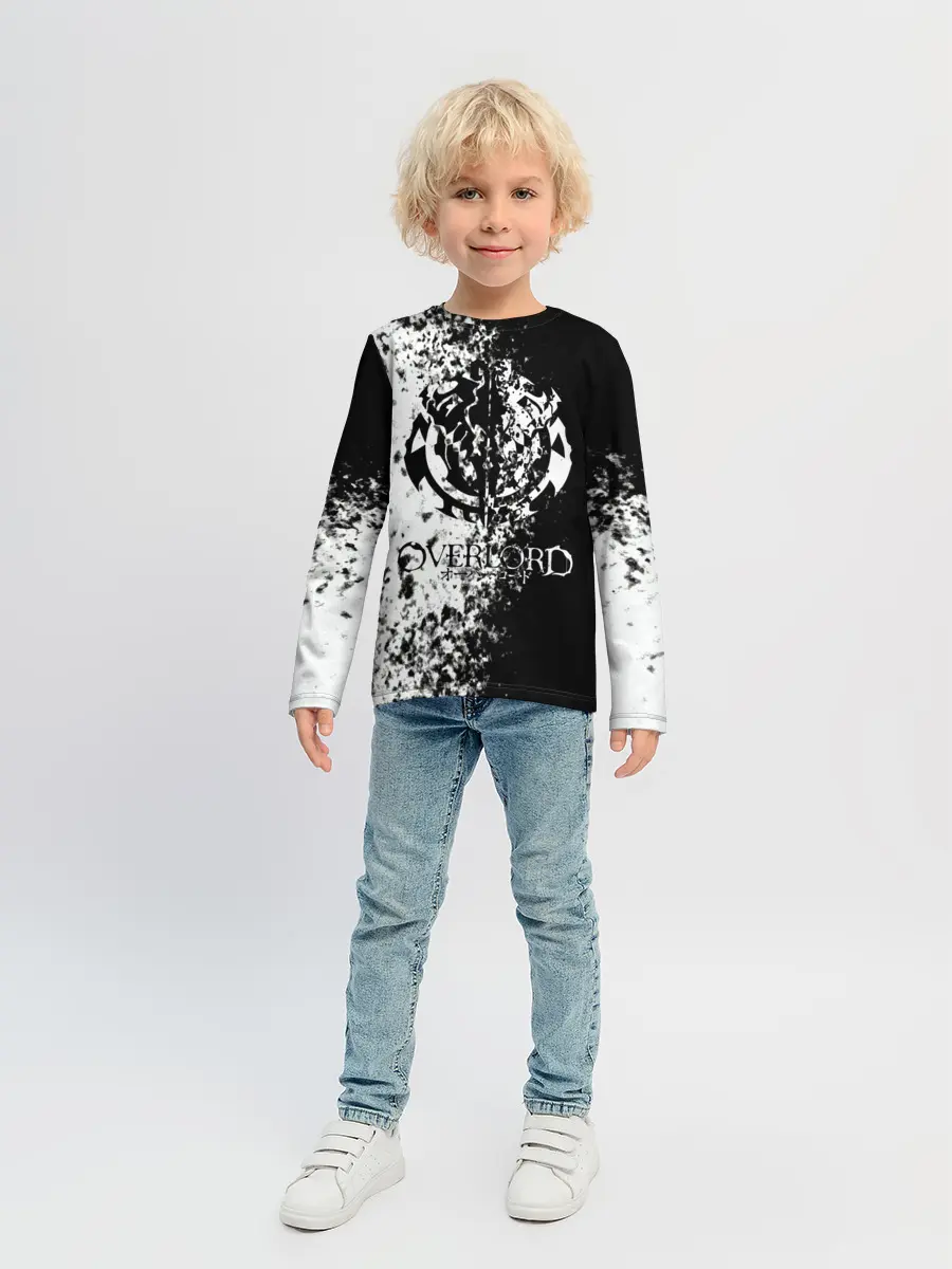 Детский лонгслив / чб спрей оверлорд