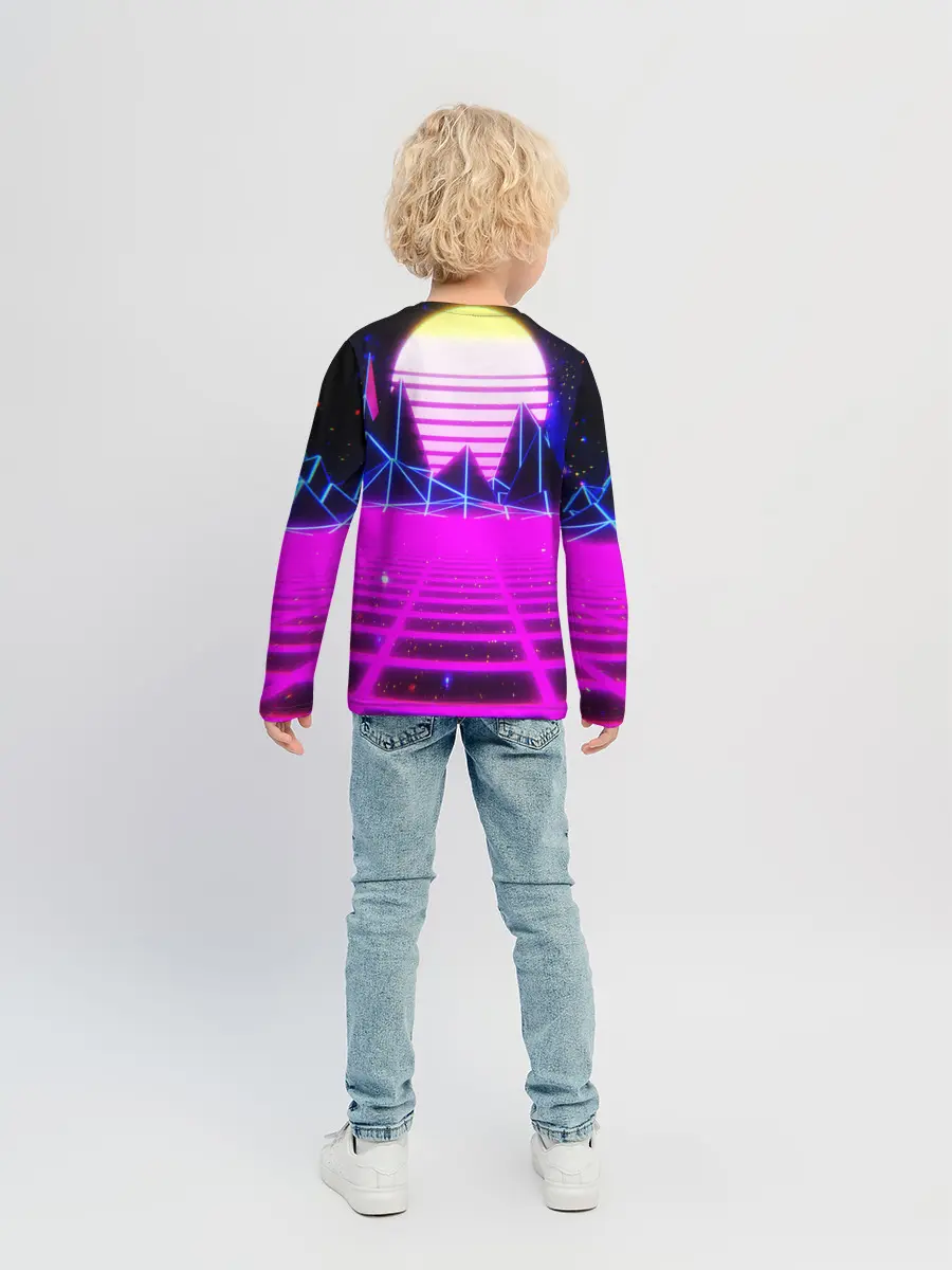 Детский лонгслив / Ретро Стиль неон