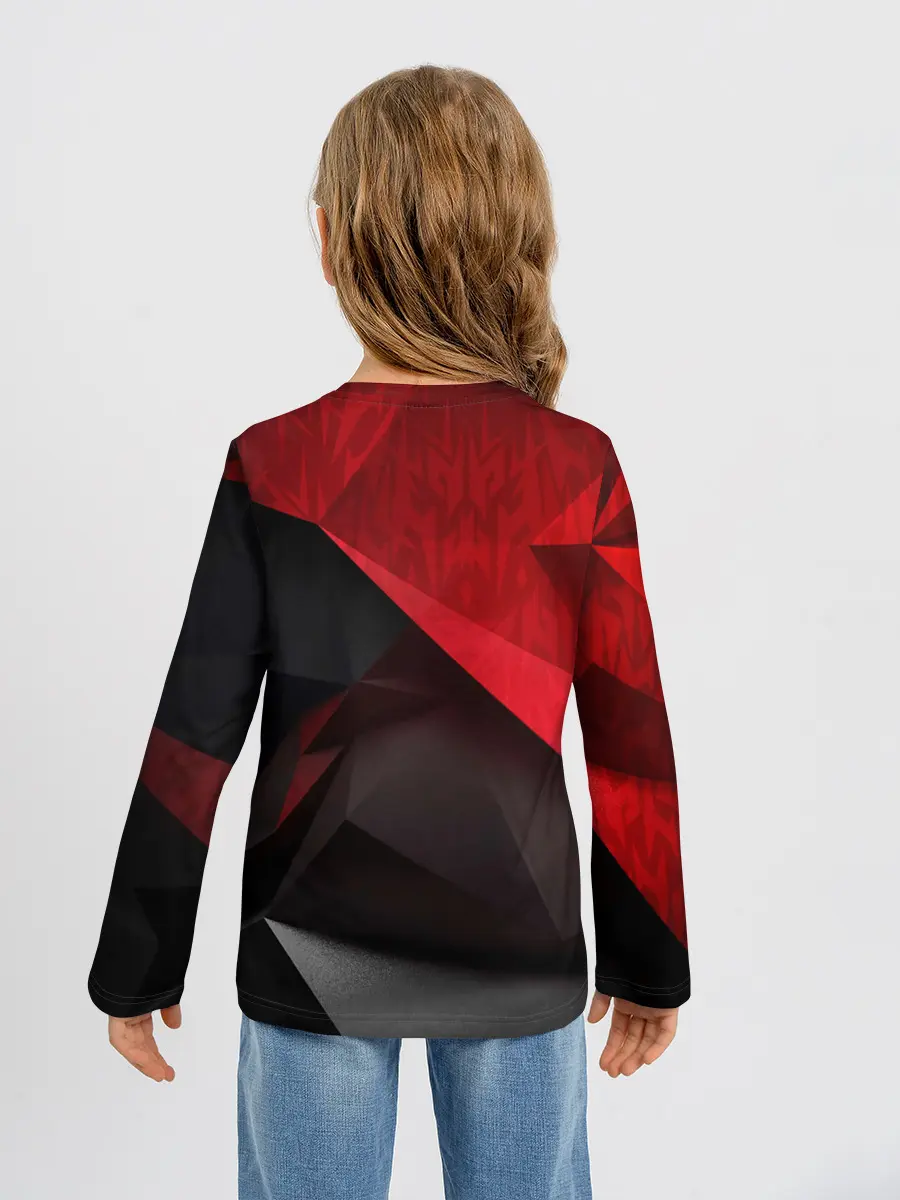 Детский лонгслив / Red & Black