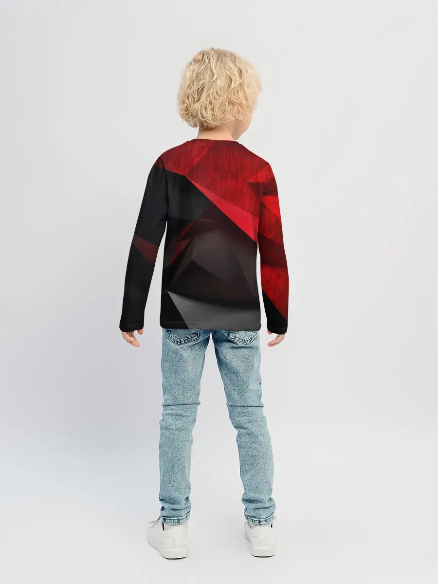 Детский лонгслив / Red & Black