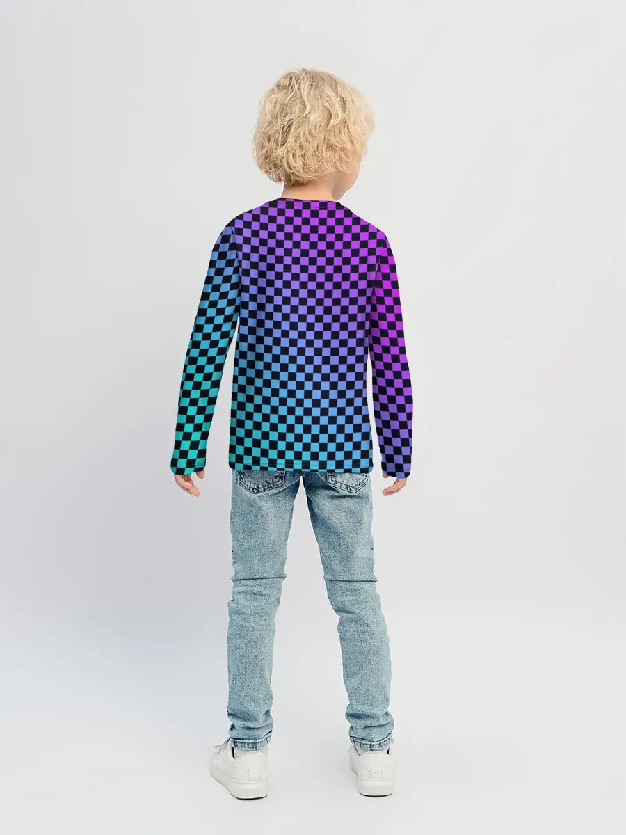 Детский лонгслив / Checkerboard gradient