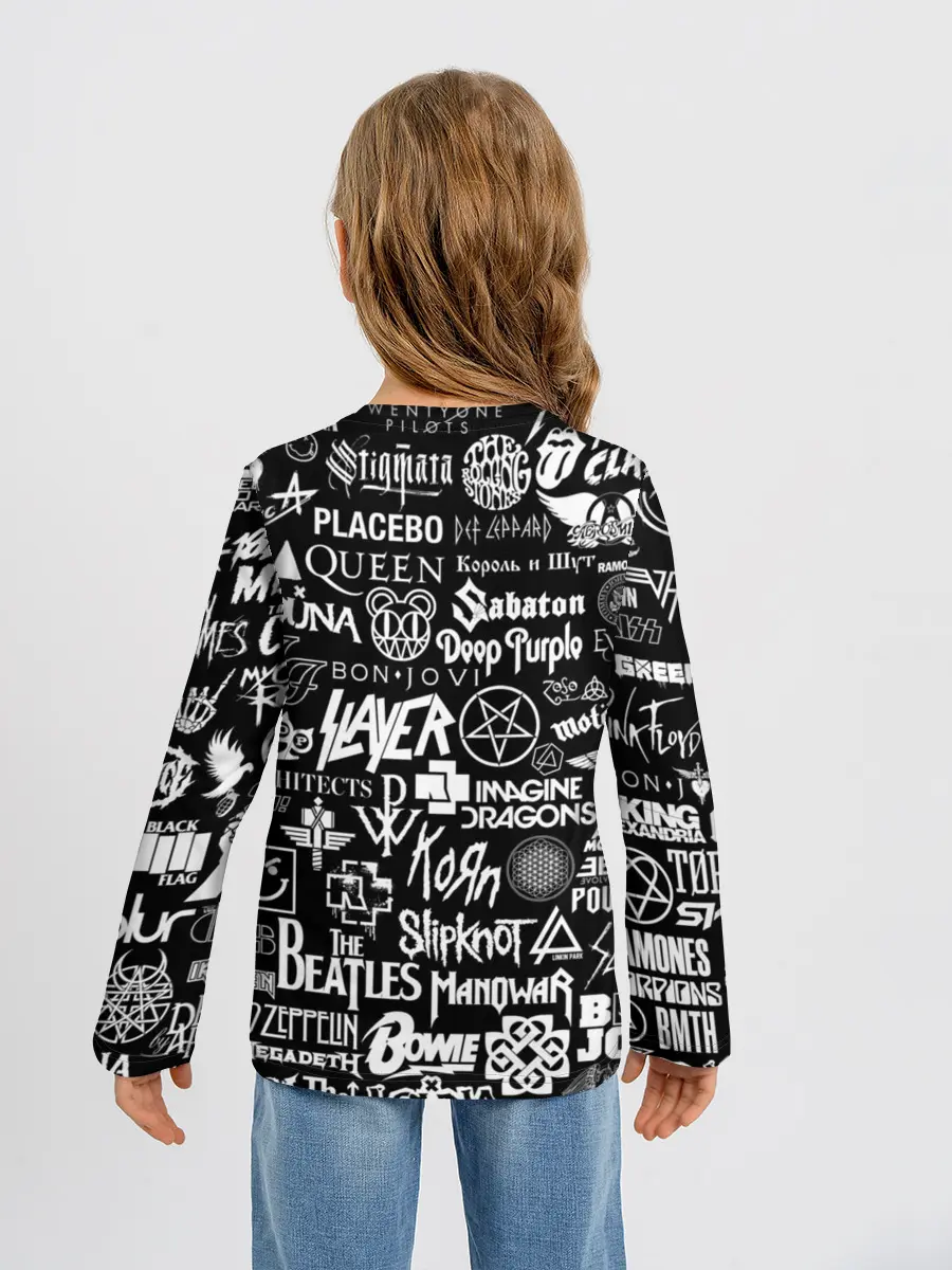 Детский лонгслив / ЛОГОТИПЫ РОК ГРУПП | ROCK